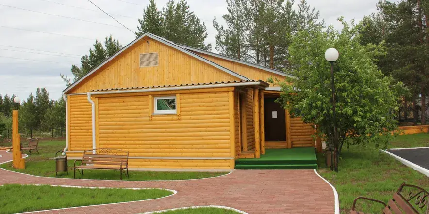 Museum backyard view showing traditional structures